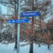 Blue signs at Rovaniemi station